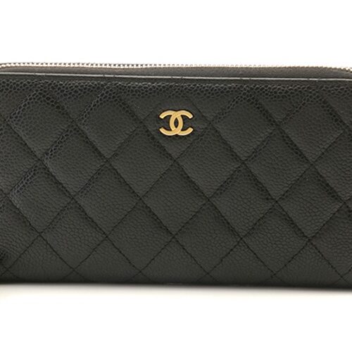 CHANEL Matelasse Long zip Wallet